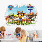 New Hot 3D PAW Children Cartoon Wall Stickers Waterproof Home Decoration Patrols For Kid's Room PVC DIY Vinyl Wallpaper Gifts