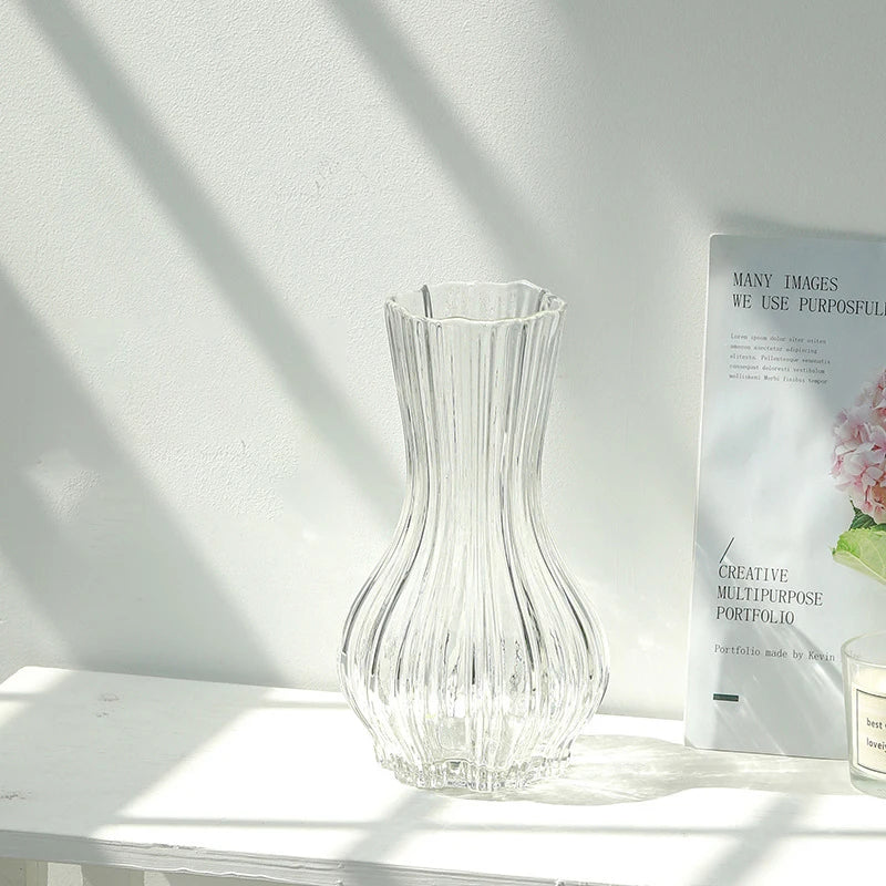 Glass Transparent Flower Vase  Table Decoration