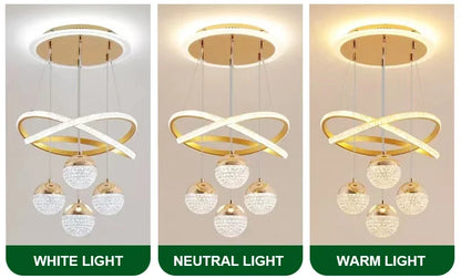 LED Lamp Dining Room Living Ring Dimmable Bedroom