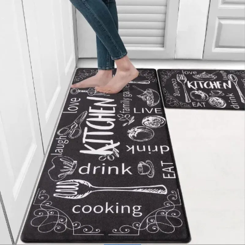 VIKAMA Kitchen Theme Floor Mat Non-slip Waterproof