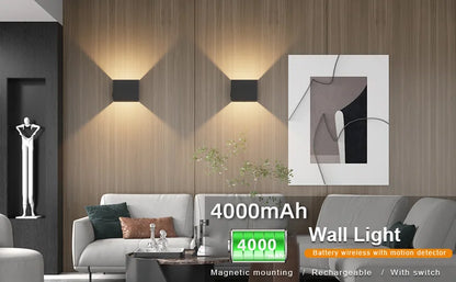 USB Rechargeable LED Wall Lamp With Motion Sensor Aluminium Interior Wall Light For Bedroom Corridor Stairs Loft Night lighting