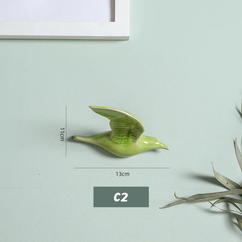 3D Ceramic Bird Swallows Creative Wall Hanging Sticker