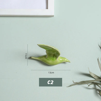 3D Ceramic Bird Swallows Creative Wall Hanging Sticker