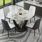 marble tabletop 4 cushioned chairs, modern kitchen table