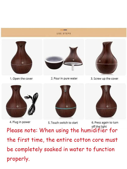 USB Electric  Wood Grain Aroma Diffuser