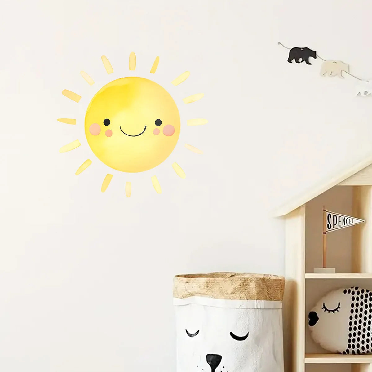 Cartoon Pink Unicorn Butterfly Wall Stickers Baby