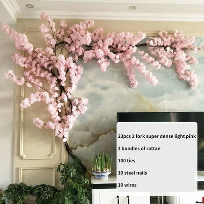 Artificial Cherry Tree Rattan Flower,  Wall Decoration