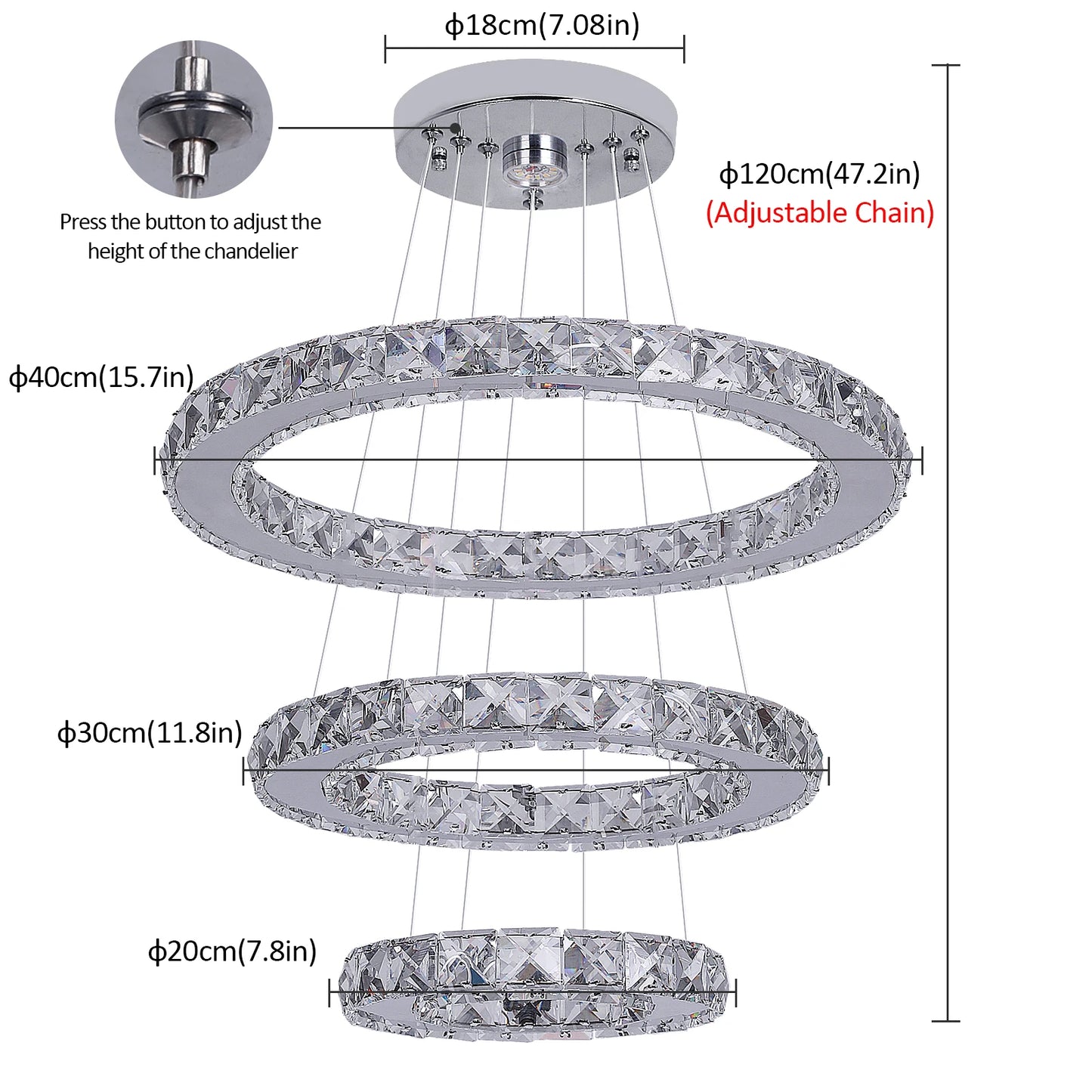 Luxury K9 Crystal Chandelier Pendant Lighting Fixtures