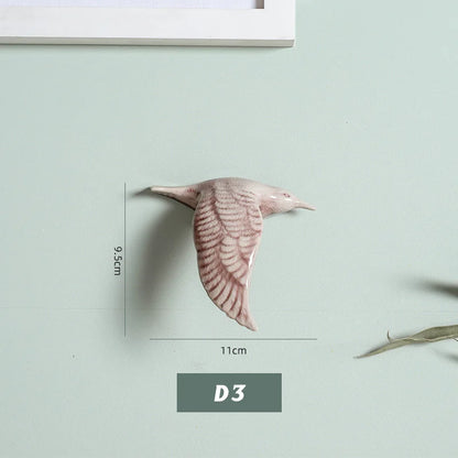 3D Ceramic Bird Swallows Creative Wall Hanging Sticker