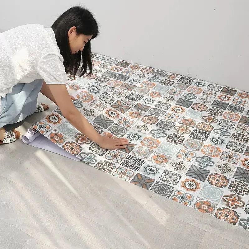 Tile 3D European style Oil Proof  Waterproof Kitchen Wallpaper