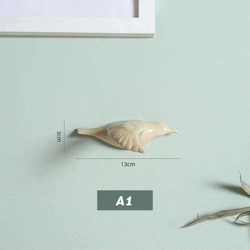 3D Ceramic Bird Swallows Creative Wall Hanging Sticker