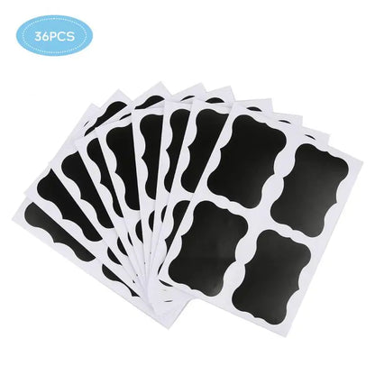36pcs/9 Sets Blackboard Spice Sticker Reusable Jam Labels Kitchen Stickers Organizer Wall Sticker Home Decor Chalkboard Label