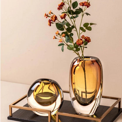 Transparent Glass Vase Crystal Flower Vase Modern Indoor