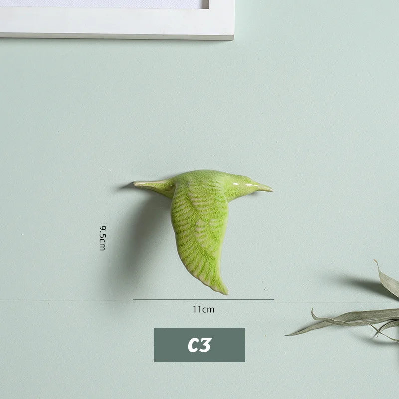 3D Ceramic Bird Swallows Creative Wall Hanging Sticker