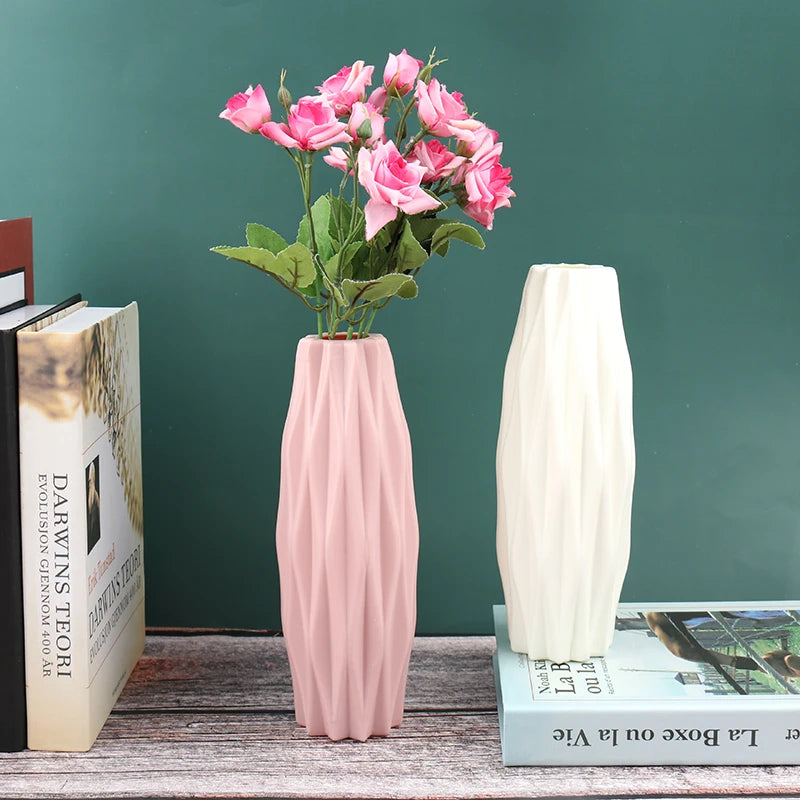 Modern Vase White Pink Blue Plastic Vase