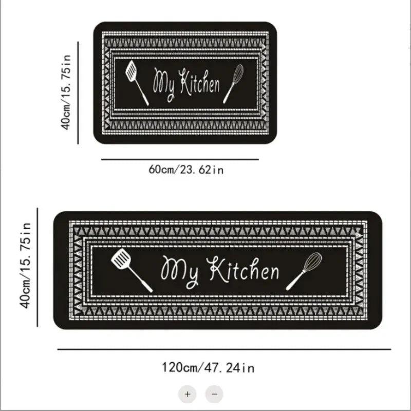VIKAMA Kitchen Theme Floor Mat Non-slip Waterproof