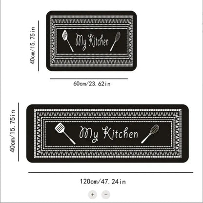 VIKAMA Kitchen Theme Floor Mat Non-slip Waterproof