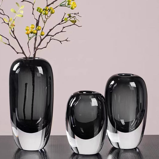 Transparent Glass Vase Crystal Flower Vase Modern Indoor