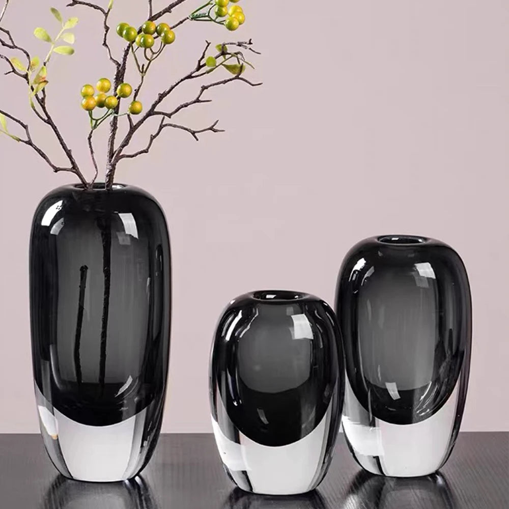 Transparent Glass Vase Crystal Flower Vase Modern Indoor