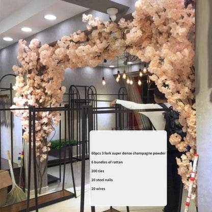 Artificial Cherry Tree Rattan Flower,  Wall Decoration