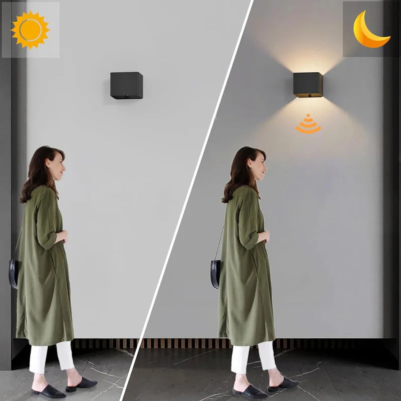USB Rechargeable LED Wall Lamp With Motion Sensor Aluminium Interior Wall Light For Bedroom Corridor Stairs Loft Night lighting