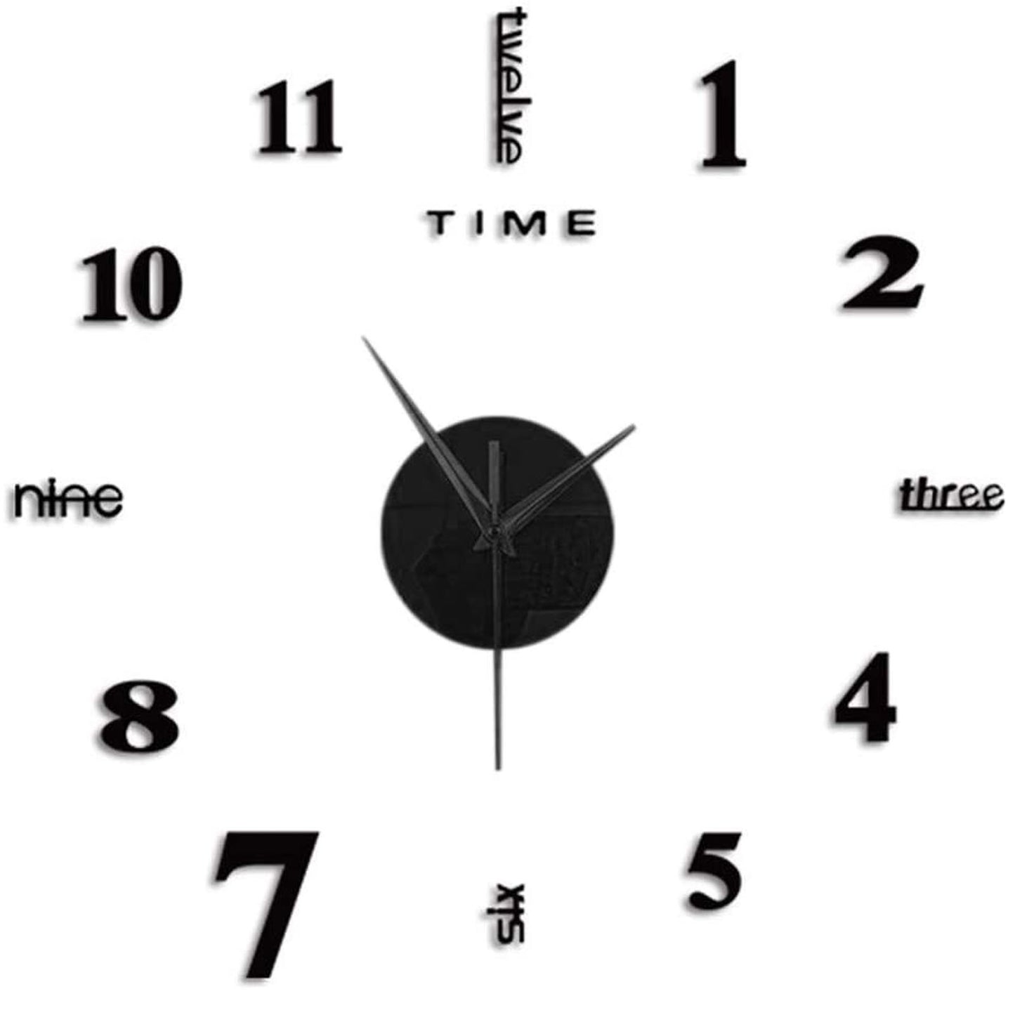 Large Frameless Clock 3d Mirror Wall Surface Sticker