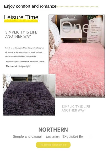 VIKAMA Silk wool Solid Colour Resistant Washable Rug
