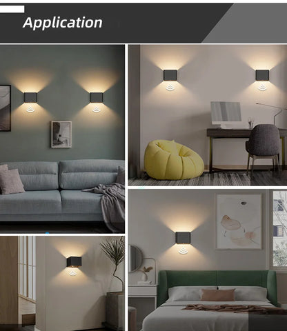 USB Rechargeable LED Wall Lamp With Motion Sensor Aluminium Interior Wall Light For Bedroom Corridor Stairs Loft Night lighting