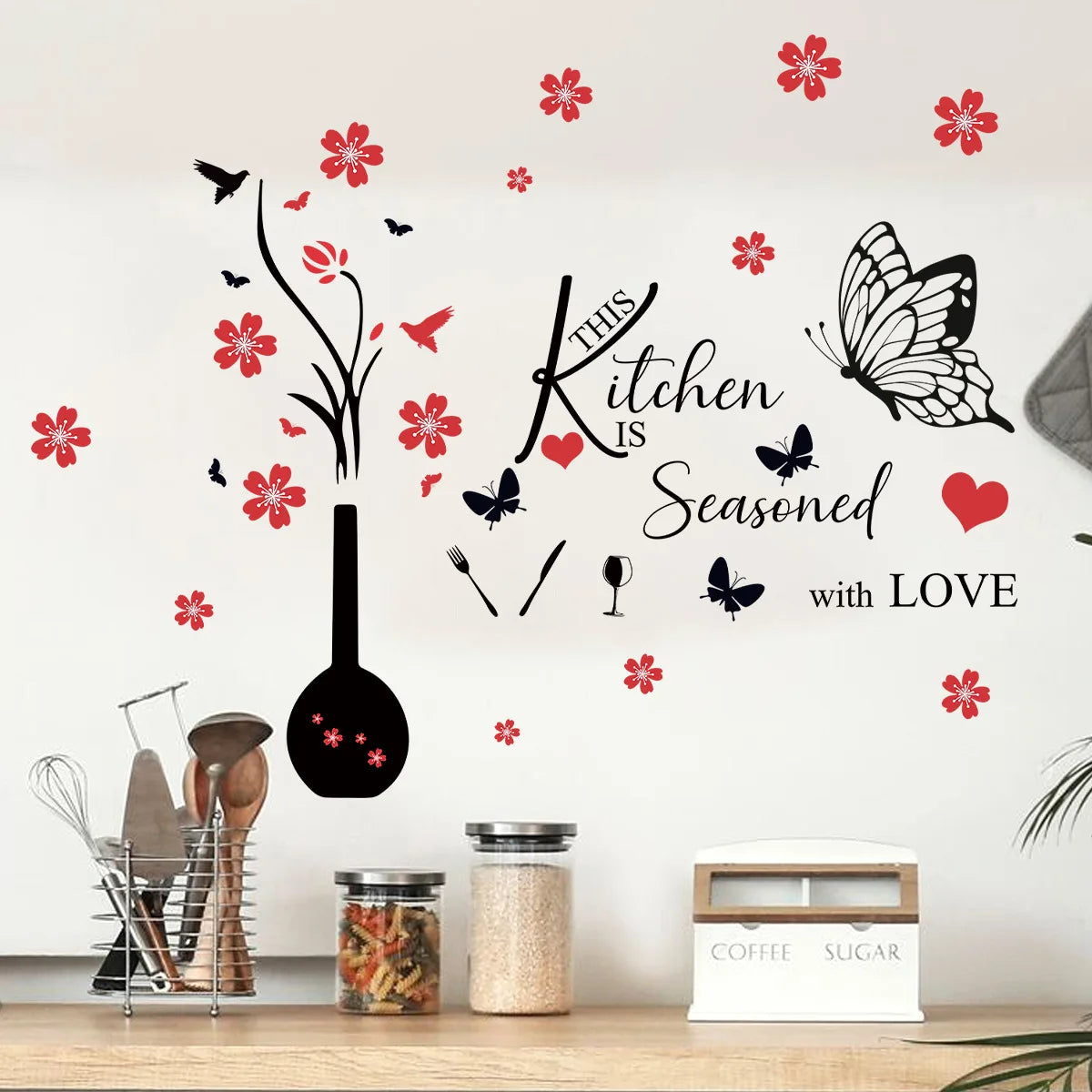 Cartoon Pink Unicorn Butterfly Wall Stickers Baby