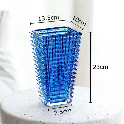 Transparent Crystal Vase Square Edges and Corners