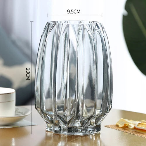 Nordic simple large glass vase transparent color