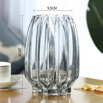 Nordic simple large glass vase transparent color