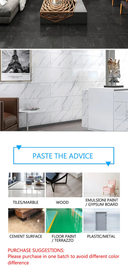 10/pcs PVC Imitation Marble Wall Self-adhesive Waterproof