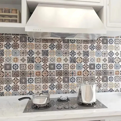 Tile 3D European style Oil Proof  Waterproof Kitchen Wallpaper