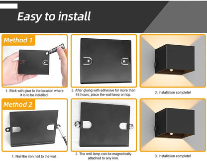 USB Rechargeable LED Wall Lamp With Motion Sensor Aluminium Interior Wall Light For Bedroom Corridor Stairs Loft Night lighting