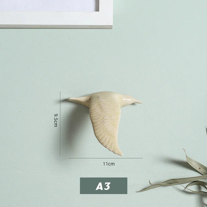 3D Ceramic Bird Swallows Creative Wall Hanging Sticker