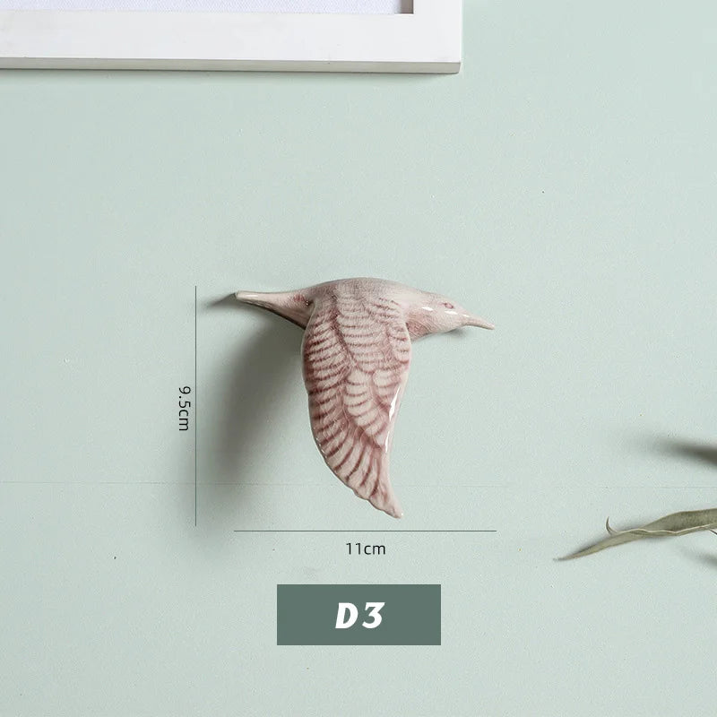 3D Ceramic Bird Swallows Creative Wall Hanging Sticker