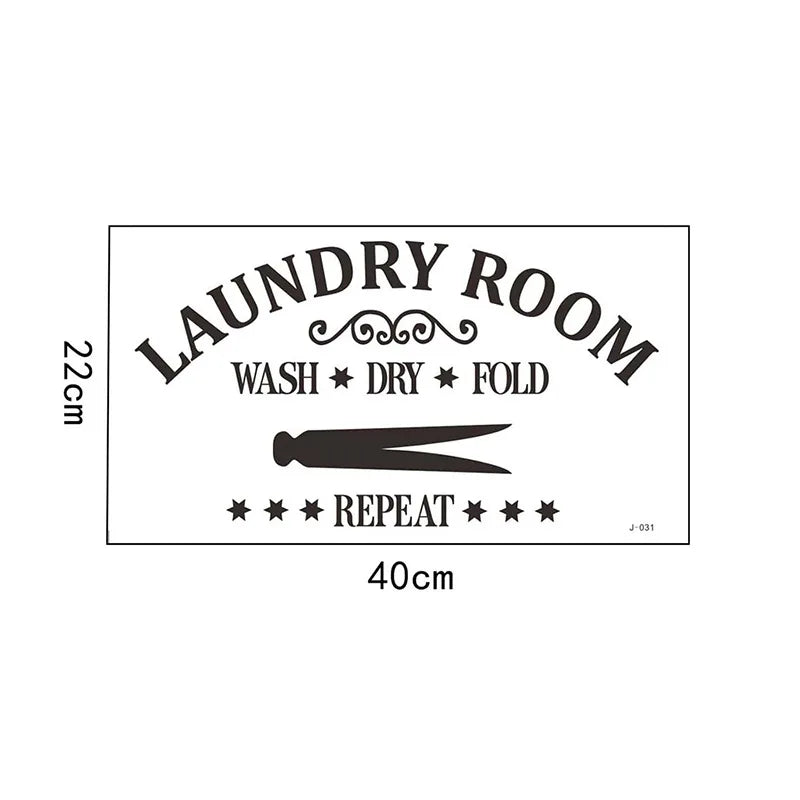 English Title LAUNDRY ROOM Bathroom Decoration Wall Stickers