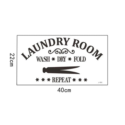 English Title LAUNDRY ROOM Bathroom Decoration Wall Stickers