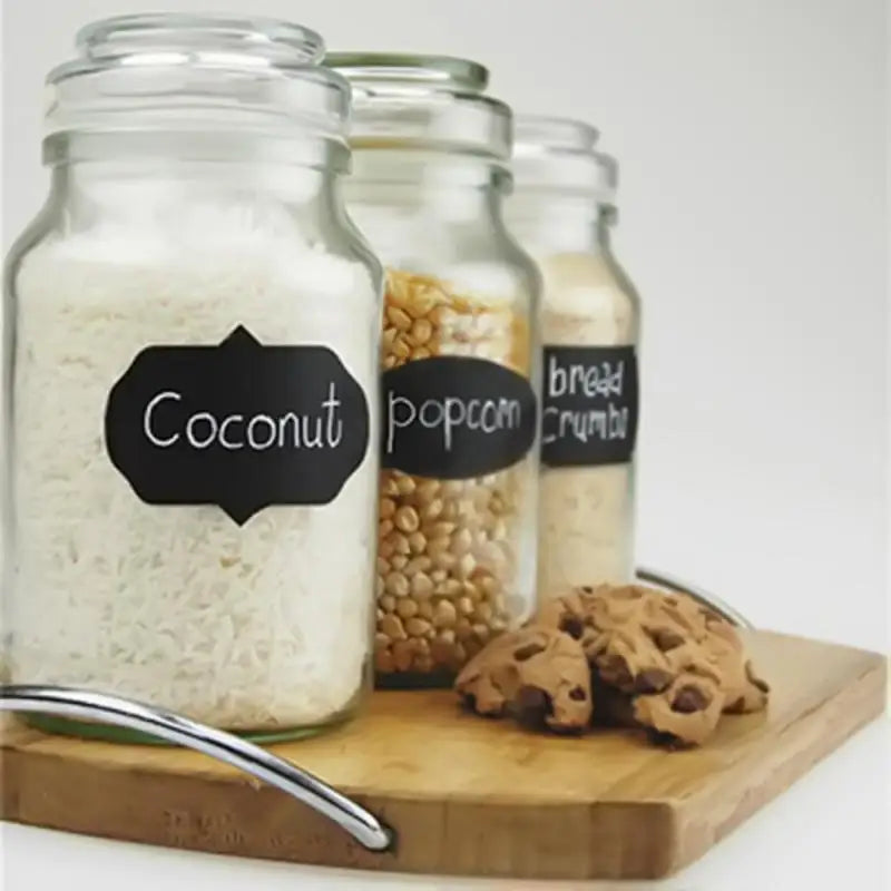 36pcs/9 Sets Blackboard Spice Sticker Reusable Jam Labels Kitchen Stickers Organizer Wall Sticker Home Decor Chalkboard Label