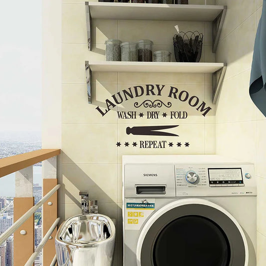 English Title LAUNDRY ROOM Bathroom Decoration Wall Stickers
