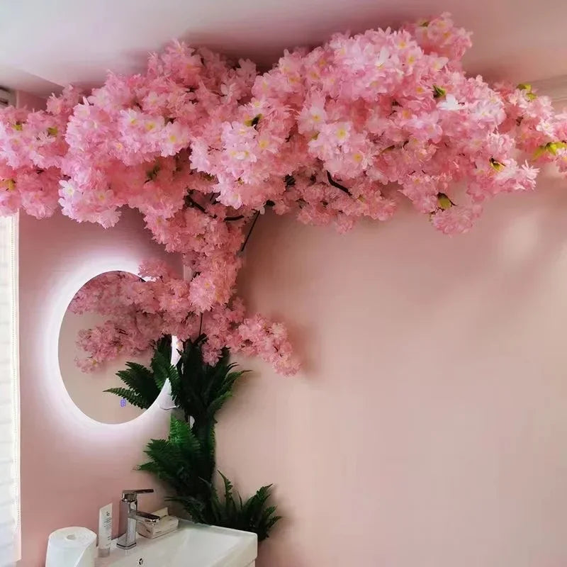 Artificial Cherry Tree Rattan Flower,  Wall Decoration