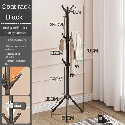 Clothes and Hats Rack Floor To Floor Bedroom Coat Hook