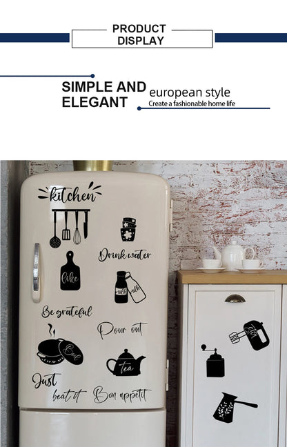 Creative wall stickers for food tableware kitchen layout self-adhesive new