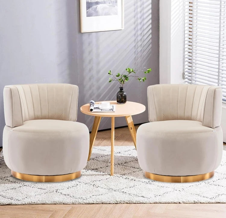 Bucket Swivel Barrel Chairs For Living Room Set Of 2