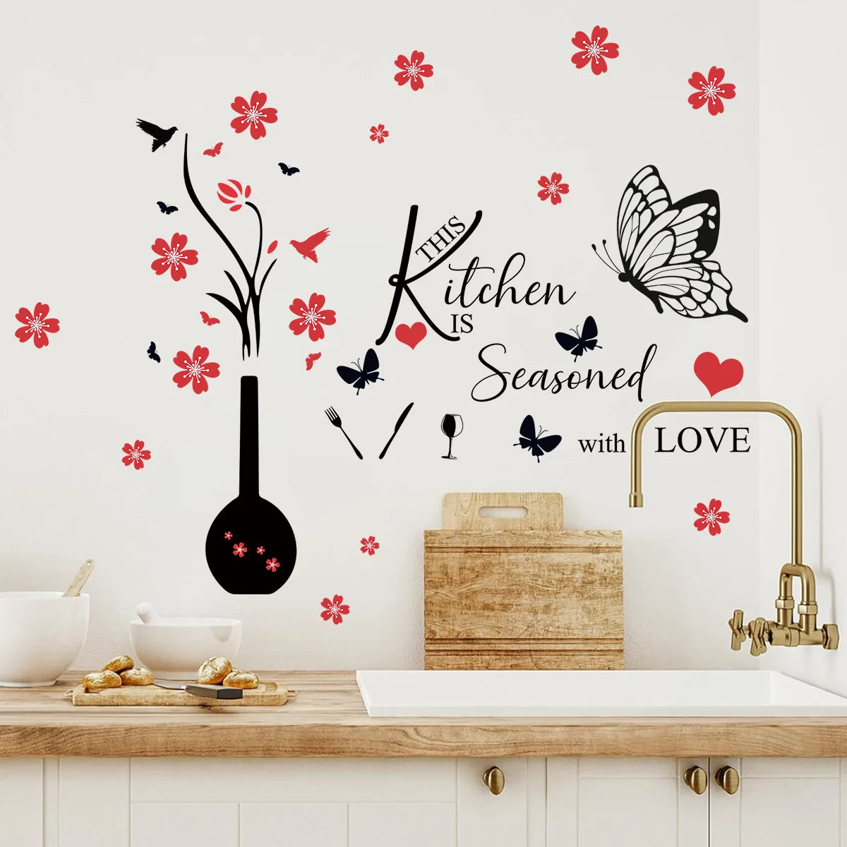 Cartoon Pink Unicorn Butterfly Wall Stickers Baby