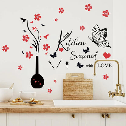 Cartoon Pink Unicorn Butterfly Wall Stickers Baby