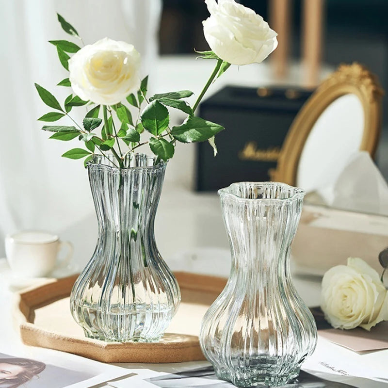 Glass Transparent Flower Vase  Table Decoration