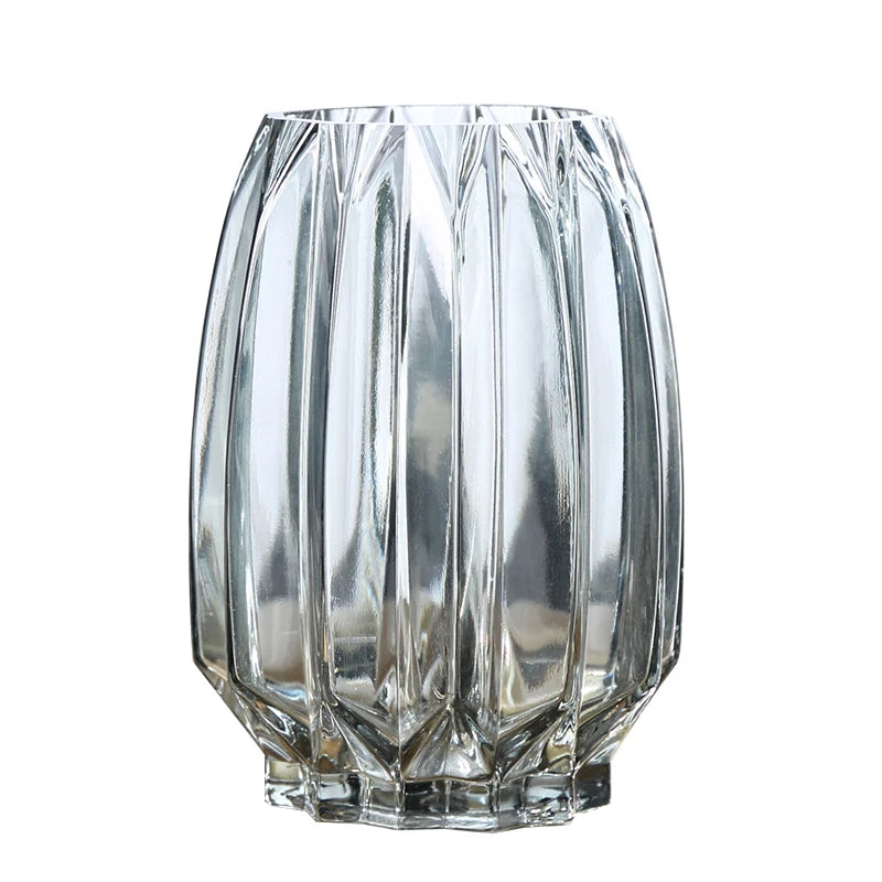 Nordic simple large glass vase transparent color