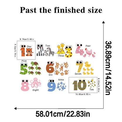 Kids room 3d number wall sticker self adhesive colorful wall art decal kindergarten school decoration